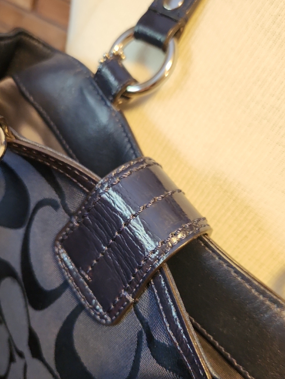 Coach Navy Signature Canvas Shoulder Soho Bag From May 2012 - Picture 8 of 16